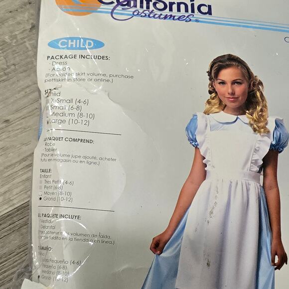 California Costumes Alice In Wonderland Storybook Dress Apron Halloween Costume - Picture 4 of 11